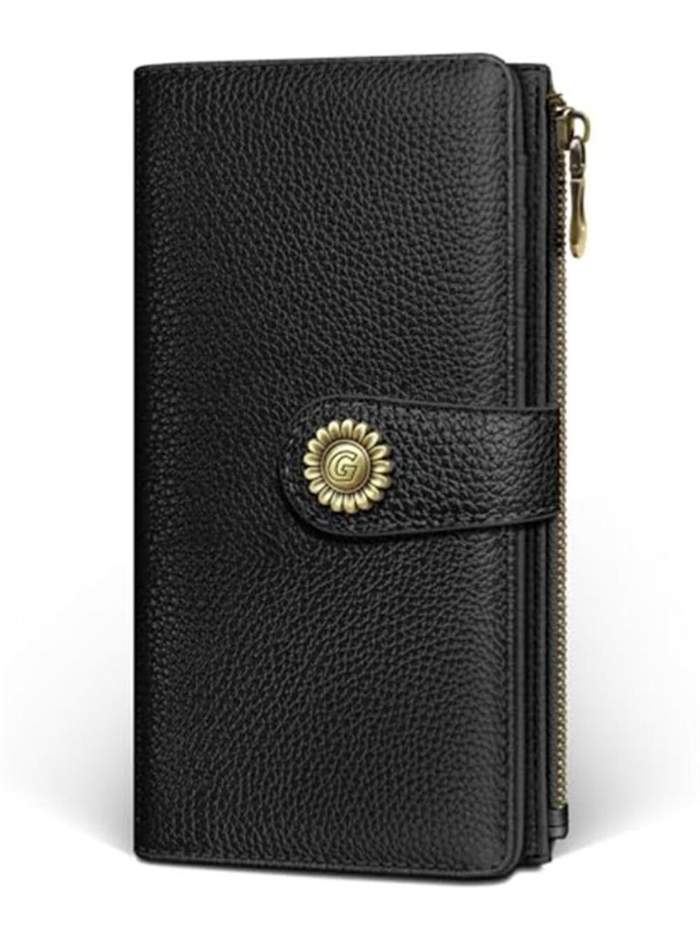 New Black Womens Wallet RFID Blocking Long Credit Card Holder Bifold